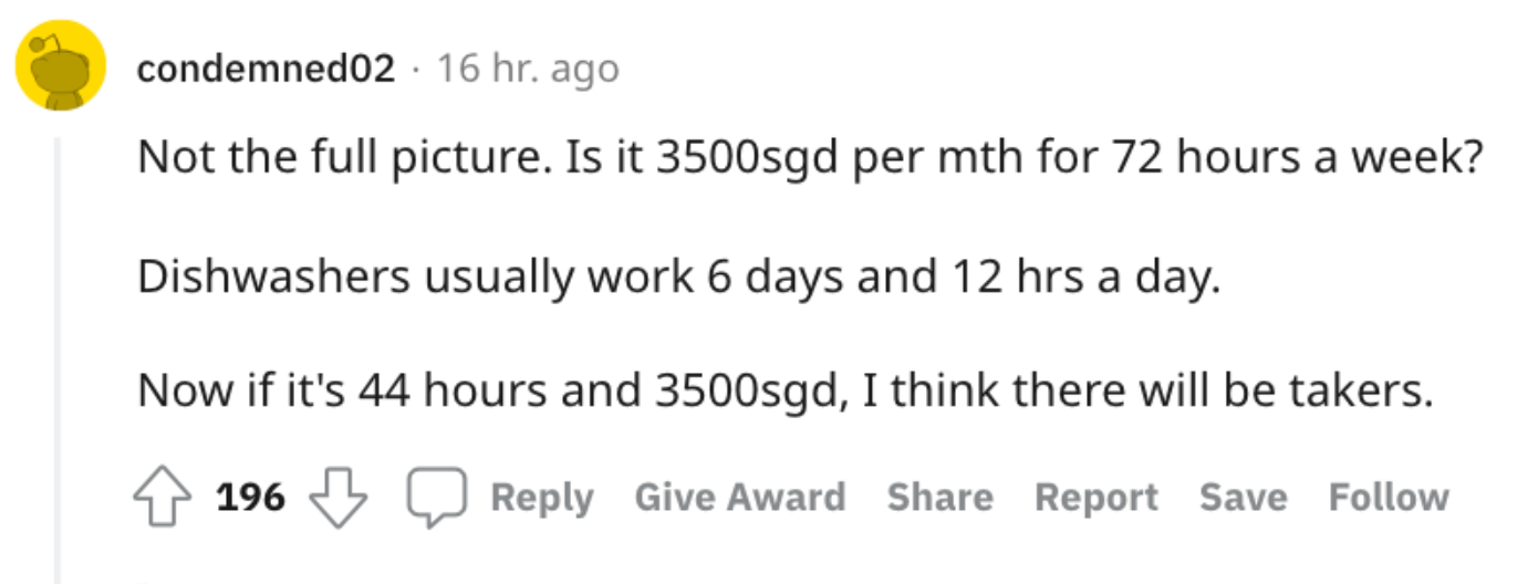 Just buy a dishwashing machine? 3,500 monthly salary for dishwasher